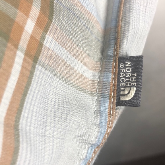 The North Face light blue and brown plaid shirt L - Picture 4 of 12
